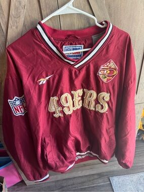 Reebok Burgundy 49ers Pullover with Gold and White Accents